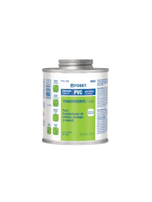 PPVC-500.jpg 49564 - Cemento p/PVC, transparente, baja presión, lata 500ml, FOSET