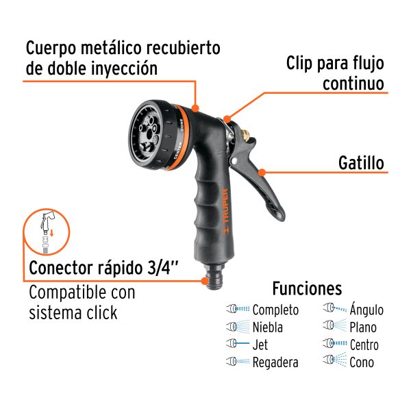 PR-208FC2.jpg 18477 - Pistola para riego de 8 funciones metálica con recubrimiento