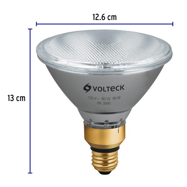 47250 - Lámpara de halógeno 90 W tipo PAR 38, en caja, Volteck