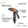 18480 - Pistola para riego de 2 funciones plástica con recubrimiento