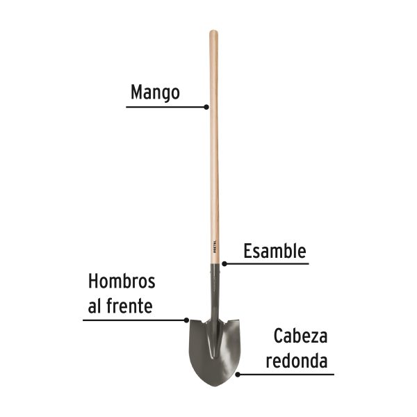 22507 - Pala redonda mango largo 44', Pretul