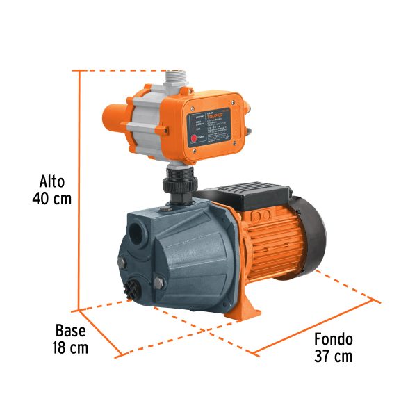 102855 - Bomba presurizadora jet hierro 1 HP con control, Truper