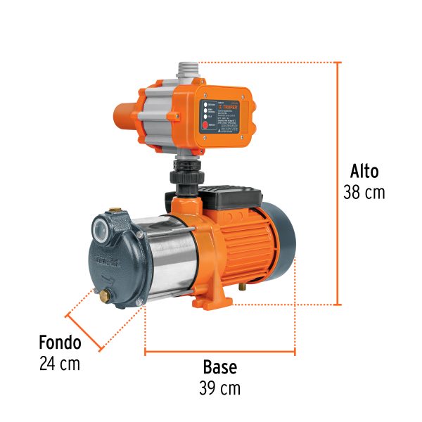 102386 - Bomba presurizadora multietapas 1 HP con control, Truper