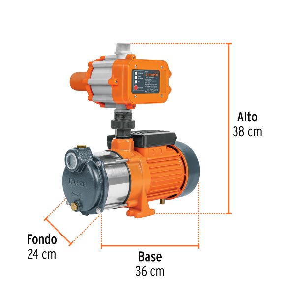 102385 - Bomba presurizadora multietapas 3/4 HP con control, Truper