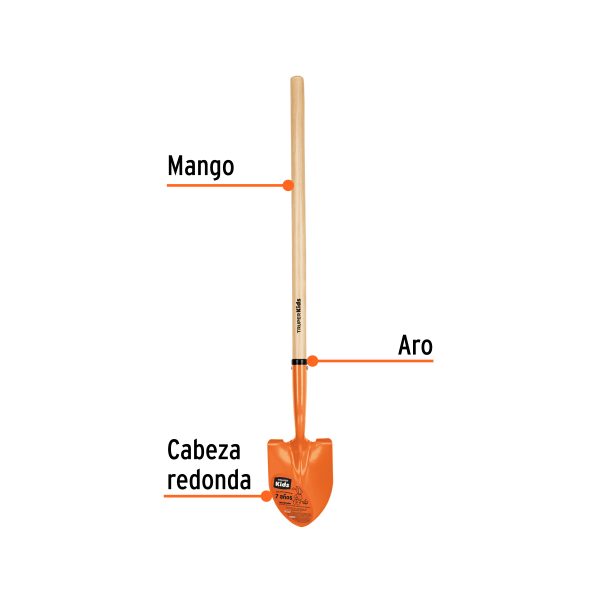 17239 - Pala redonda para niños con mango de 30', Truper