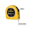 21605 - Flexómetro amarillo 3 m cinta 13 mm, en tarjeta, PRETUL