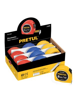 PRO-5MEC.jpg 21608 - Flexómetro 5 m cinta 19 mm, display box con 12 pzas, PRETUL