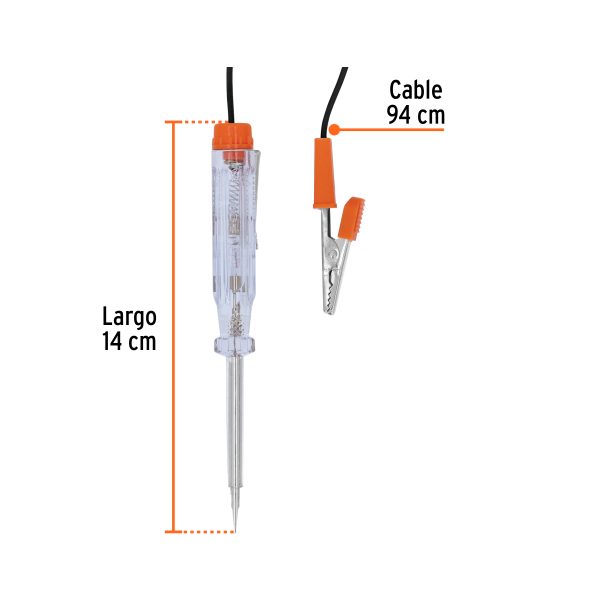 13987 - Probador de circuitos de corriente directa 14 cm c/caimán