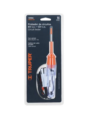 13986 - Probador de circuitos de corriente directa 20 cm, Truper