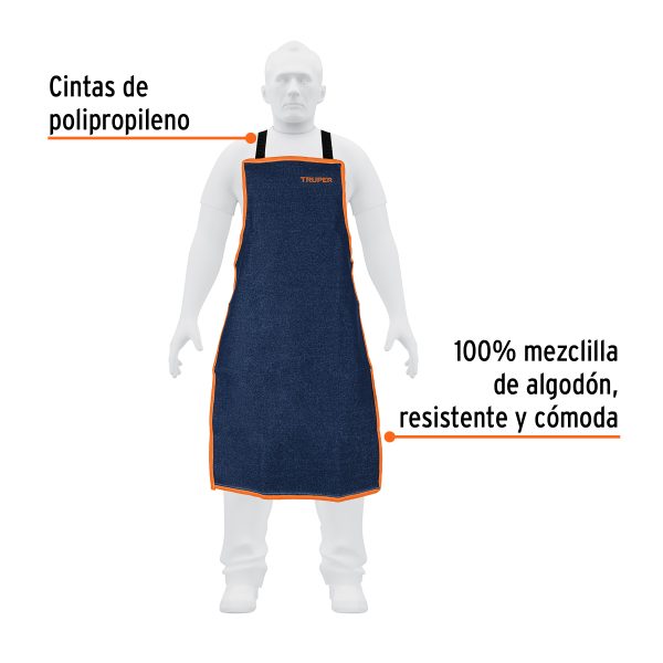 100825 - Protección para soldar, peto de mezclilla, Truper
