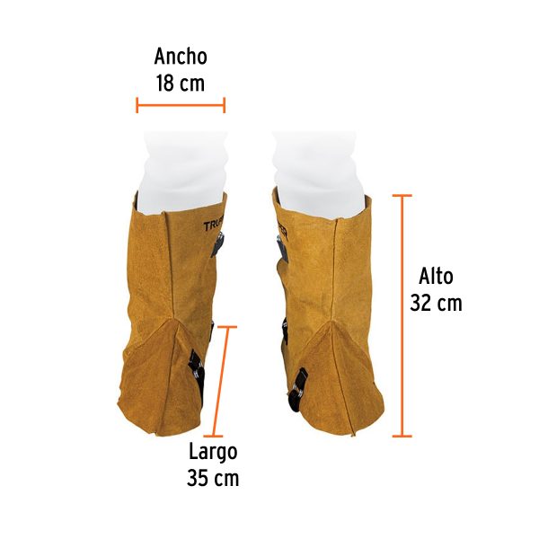13118 - Protección para soldar, polainas de carnaza, Truper