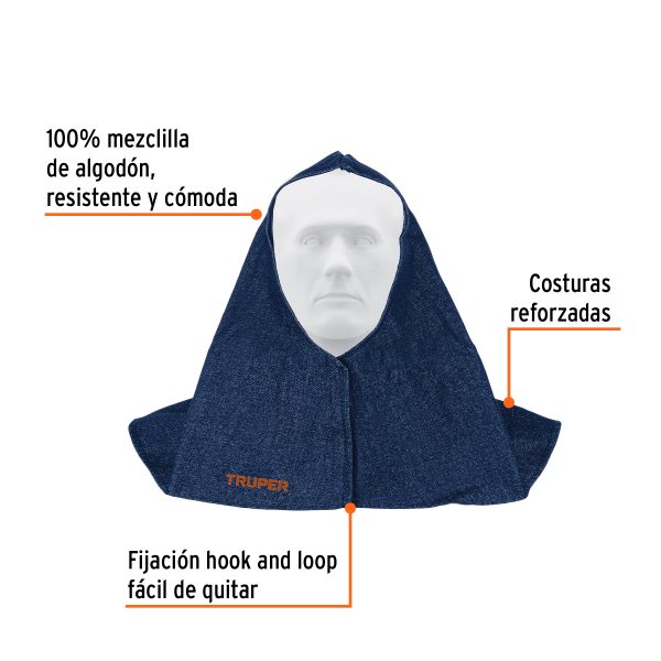 100827 - Protección para soldar, capucha de mezclilla, Truper