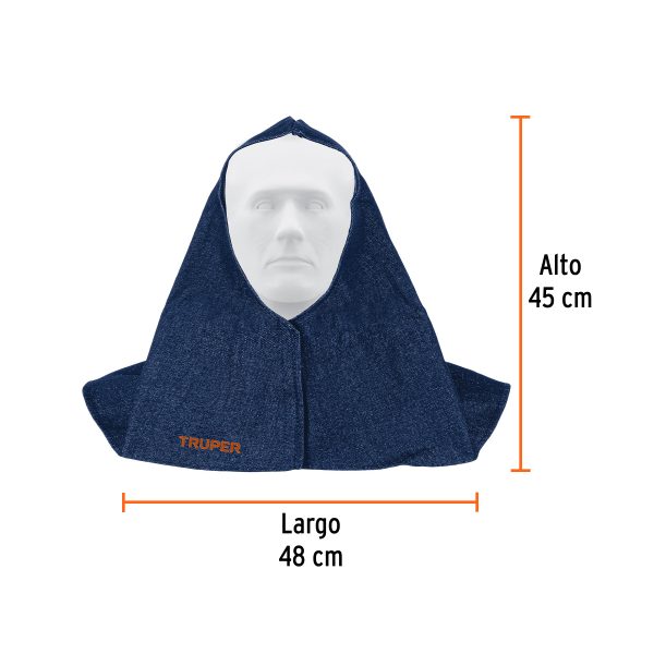 100827 - Protección para soldar, capucha de mezclilla, Truper