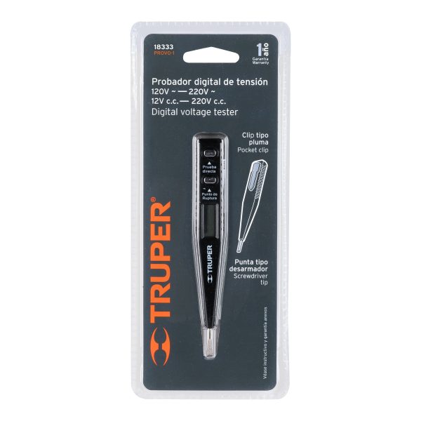 18333 - Probador digital de tensión C.A. / C.C., Truper