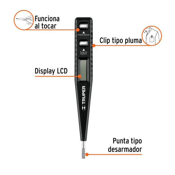 18333 - Probador digital de tensión C.A. / C.C., Truper