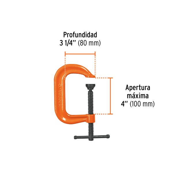 17655 - Prensa 4' forjada en acero, uso industrial, Truper