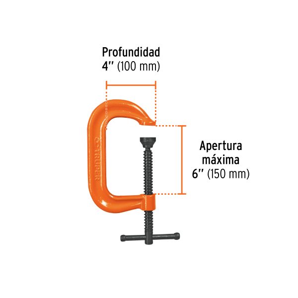 17656 - Prensa 6' forjada en acero, uso industrial, Truper