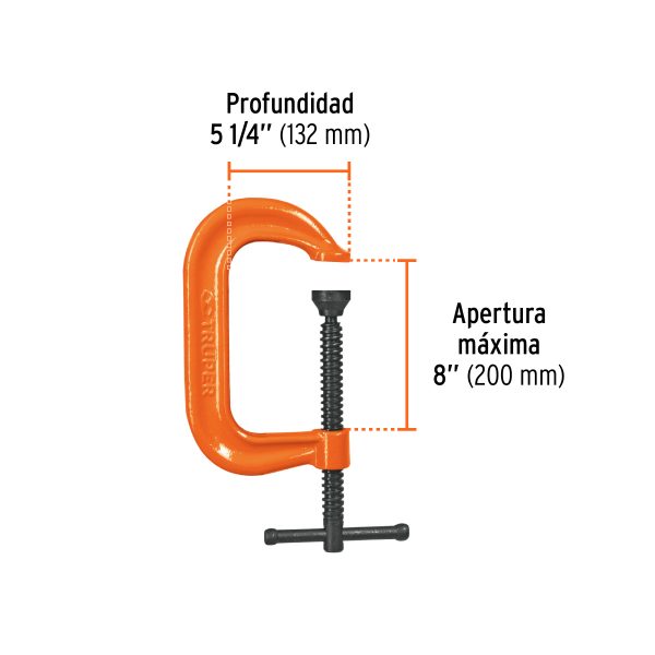 17657 - Prensa 8' forjada en acero, uso industrial, Truper