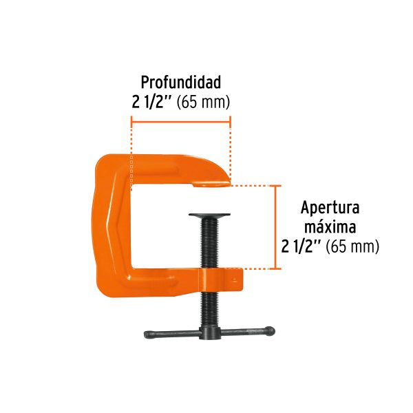 17667 - Prensa 2-1/2' troquelada de acero, Truper