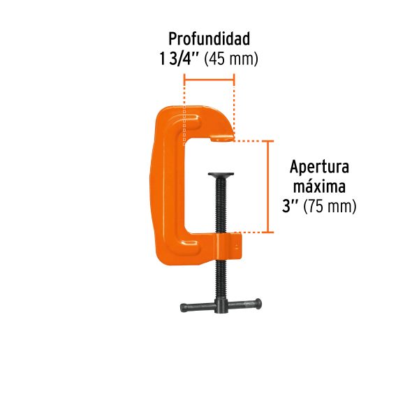 17668 - Prensa 3' troquelada de acero, Truper