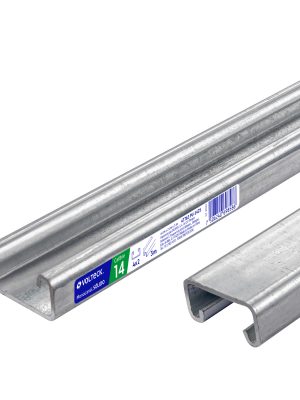 47763 - Perfil monocanal sólido de 3 m, 4 x 2 cm cal. 14, VOLTECK