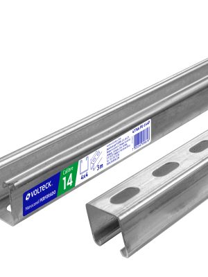 PU-144P.jpg 47766 - Perfil monocanal perforado de 3 m, 4 x 4 cm cal. 14, VOLTECK