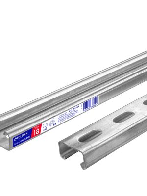 47757 - Perfil monocanal perforado de 3 m, 4 x 2 cm cal. 18, VOLTECK