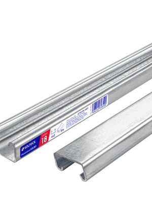 47755 - Perfil monocanal sólido de 3 m, 4 x 2 cm cal. 18, VOLTECK