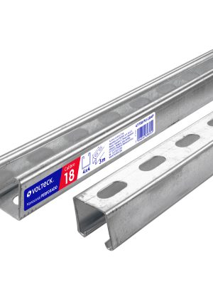 47758 - Perfil monocanal perforado de 3 m, 4 x 4 cm cal. 18, VOLTECK