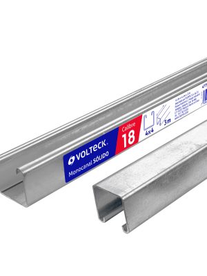 47756 - Perfil monocanal sólido de 3 m, 4 x 4 cm cal. 18, VOLTECK