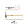 14966 - Hacha Pulaski 3-1/2 lb, mango de hickory 35', Truper