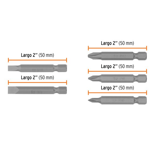 17786 - Estuche con 5 puntas de cruz y planas largo 2', Expert