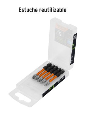 PUDE-1202IFC3.jpg 100820 - Estuche con 5 puntas de cruz PH2 de impacto largo 2', Expert