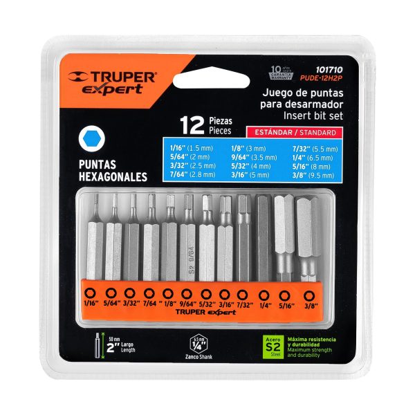 101710 - Juego de 12 puntas hexagonales std largo 2', Expert