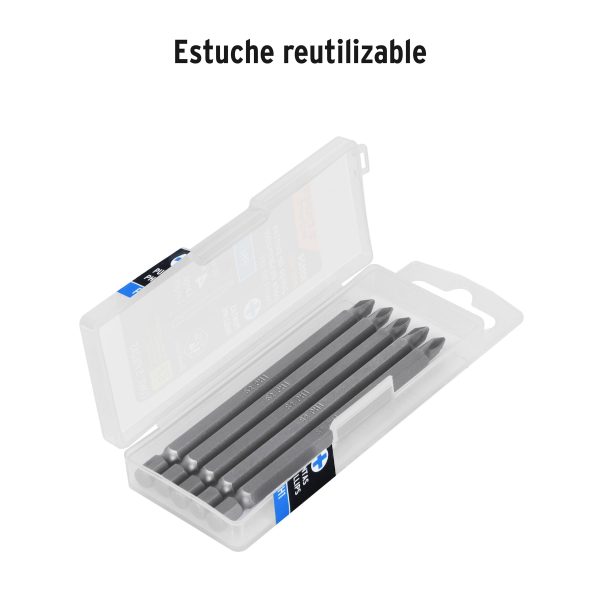 101824 - Estuche con 5 puntas de cruz PH1 largo 4', Truper Expert