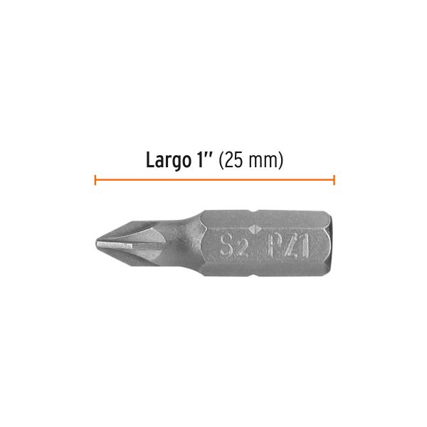 12156 - Estuche con 5 puntas pozidriv PZ1 largo 1', Truper Expert