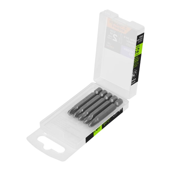 12164 - Estuche con 5 puntas pozidriv PZ3 largo 2', Truper Expert