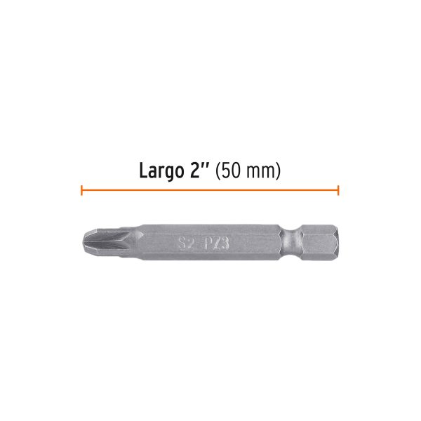 12164 - Estuche con 5 puntas pozidriv PZ3 largo 2', Truper Expert