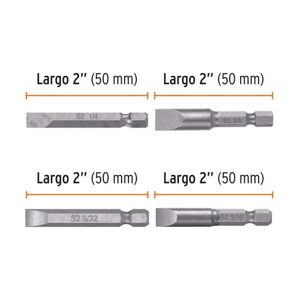 12721 - Juego de 5 puntas planas combinadas largo 2', Truper Expert