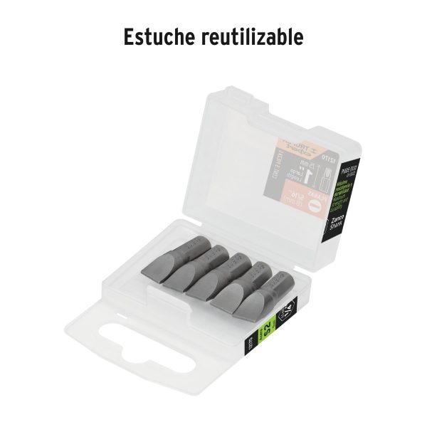 12170 - Estuche con 5 puntas planas de 5/16' largo 1', Truper Expert