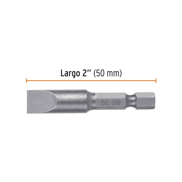 12176 - Estuche con 5 puntas planas de 3/8' largo 2', Truper Expert