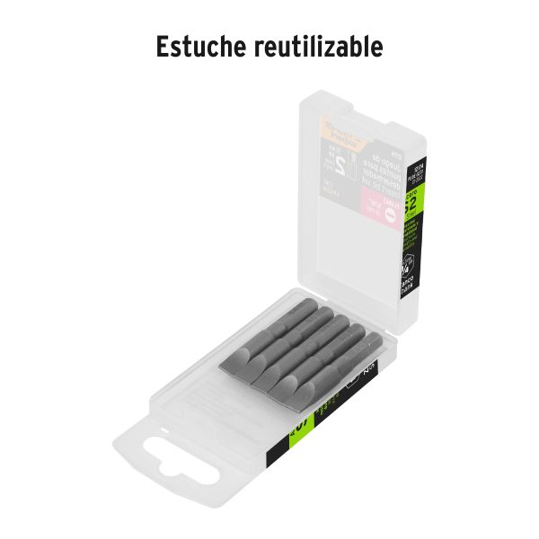 12174 - Estuche con 5 puntas planas de 5/16' largo 2', Truper Expert