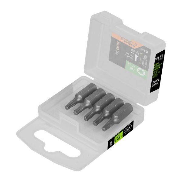 12198 - Estuche con 5 puntas torx T15 largo 1', Truper Expert
