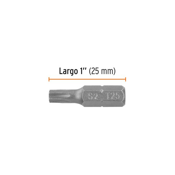 12201 - Estuche con 5 puntas torx T25 largo 1', Truper Expert