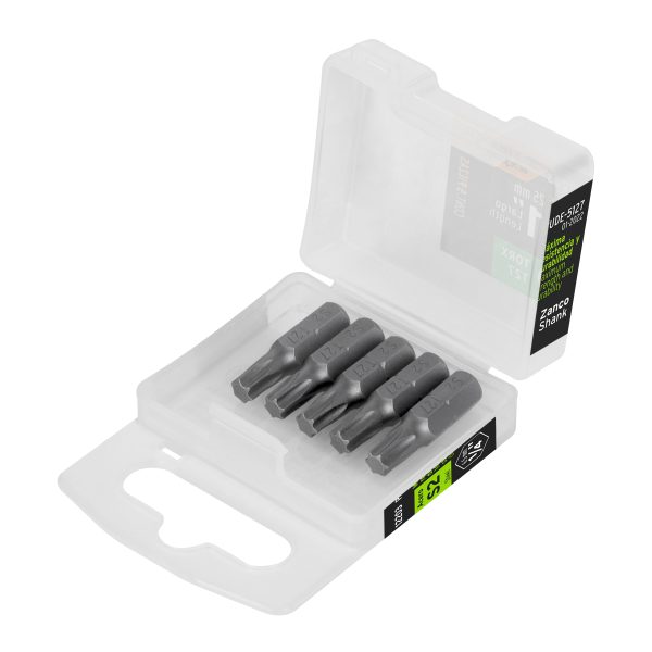 12203 - Estuche con 5 puntas torx T27 largo 1', Truper Expert