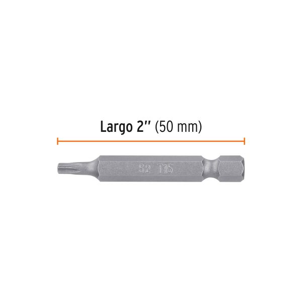 12215 - Estuche con 5 puntas torx T15 largo 2', Truper Expert