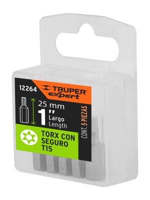 PUDE-6115E1.jpg 12264 - Estuche con 5 puntas torx T15 con seguro largo 1', Expert