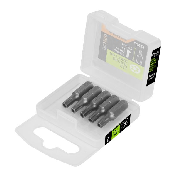 12327 - Estuche con 5 puntas torx T25 con seguro largo 1', Expert