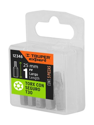 PUDE-6130E1.jpg 12346 - Estuche con 5 puntas torx T30 con seguro largo 1', Expert