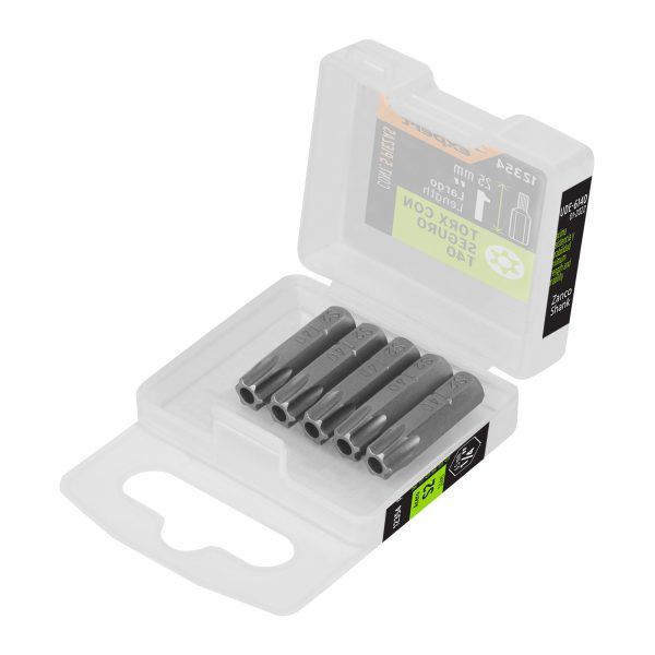 12354 - Estuche con 5 puntas torx T40 con seguro largo 1', Expert
